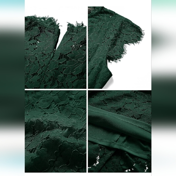 Crew Neck Floral Lace Midi Dress - Picture 14 of 16